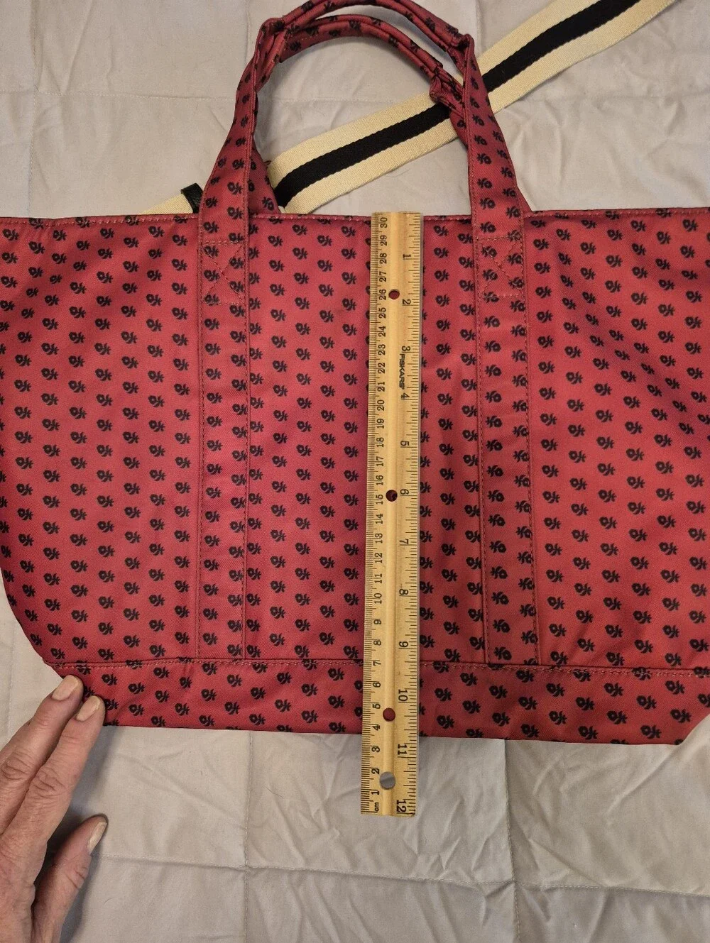 American Gurl Stoney Clover Lane Red Patterned Tote Bag For Doll And Accessories